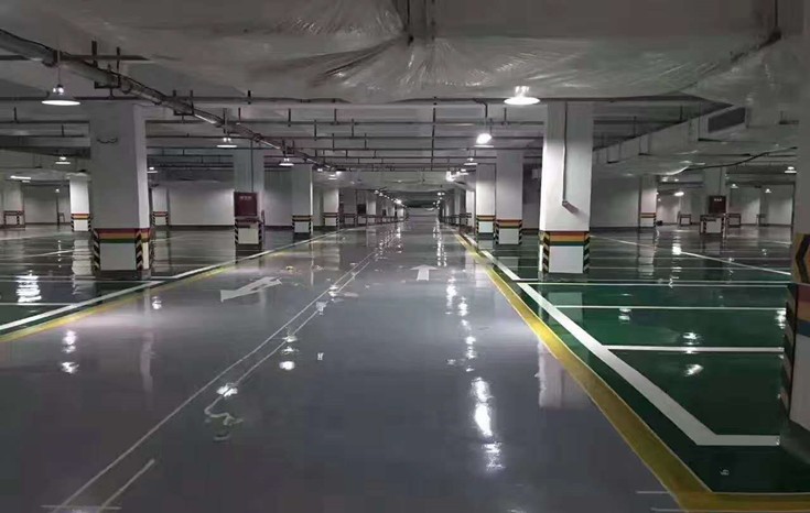 潛江名筑仕嘉地下停車場(chǎng)環(huán)氧砂漿地坪工程
