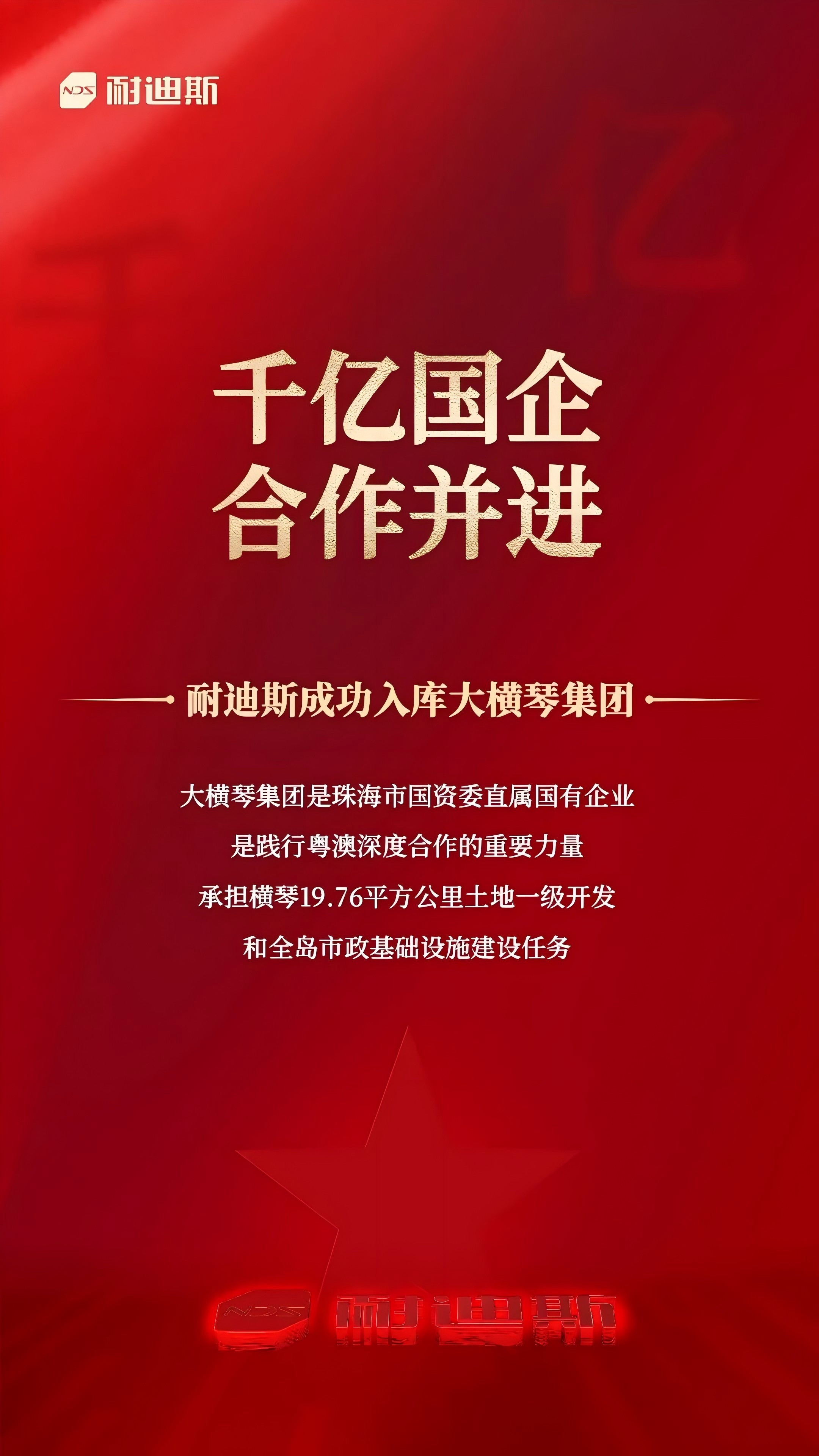 新聞速遞丨Nedis耐迪斯成功進入大橫琴集團供應(yīng)商信息庫！